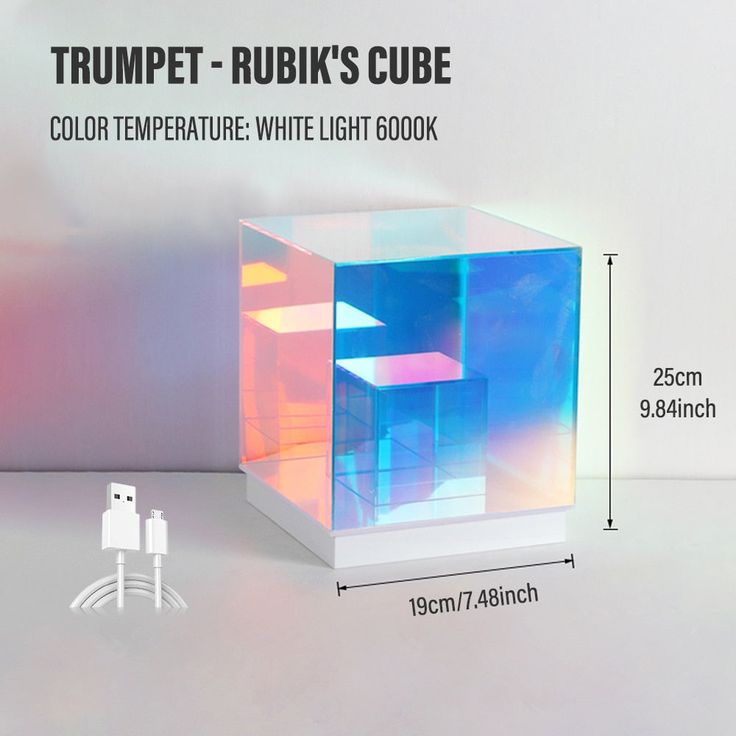 3D Crystal Magic Cube Light