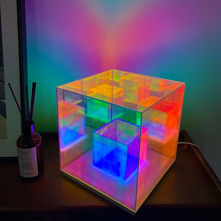 3D Crystal Magic Cube Light