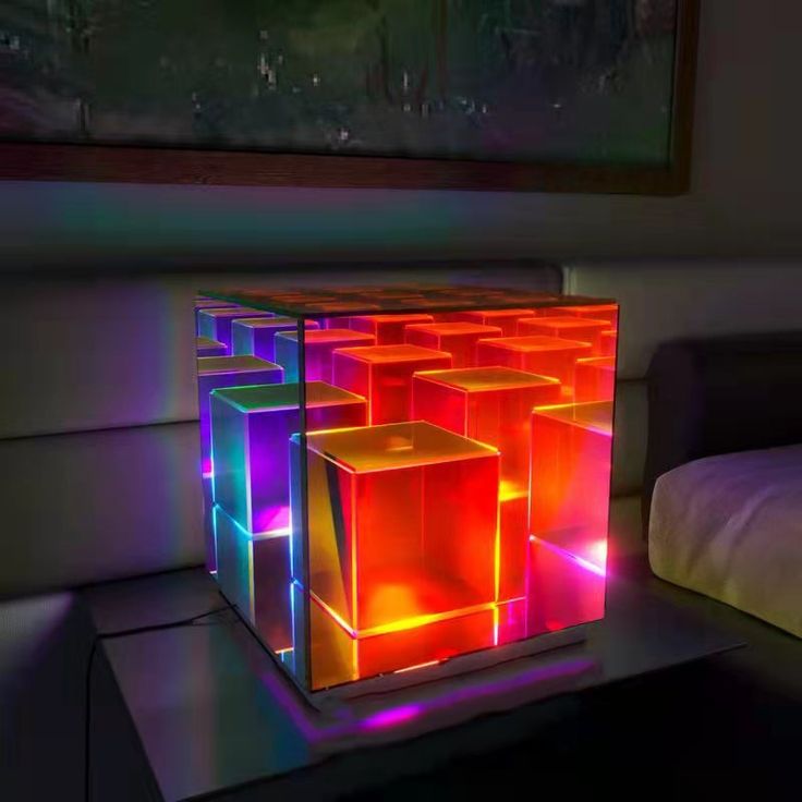 3D Crystal Magic Cube Light