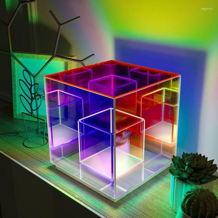 3D Crystal Magic Cube Light