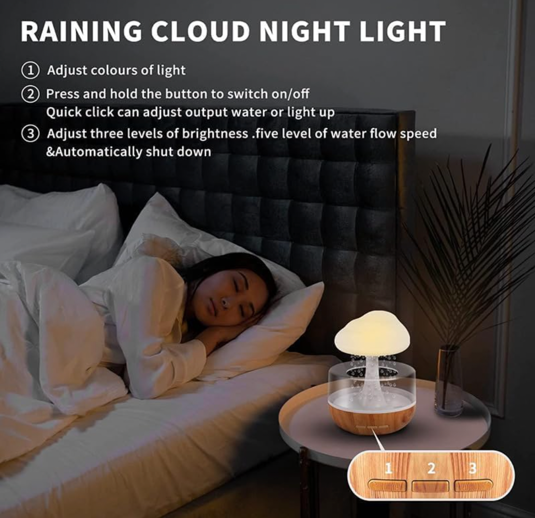 Raindrop Cloud Humidifier Lamp Diffuser